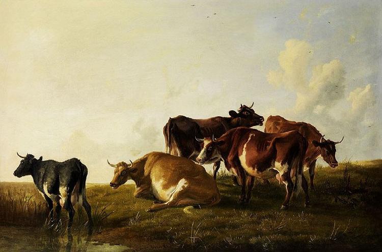 Thomas sidney cooper,R.A. Cattle in the pasture. Germany oil painting art